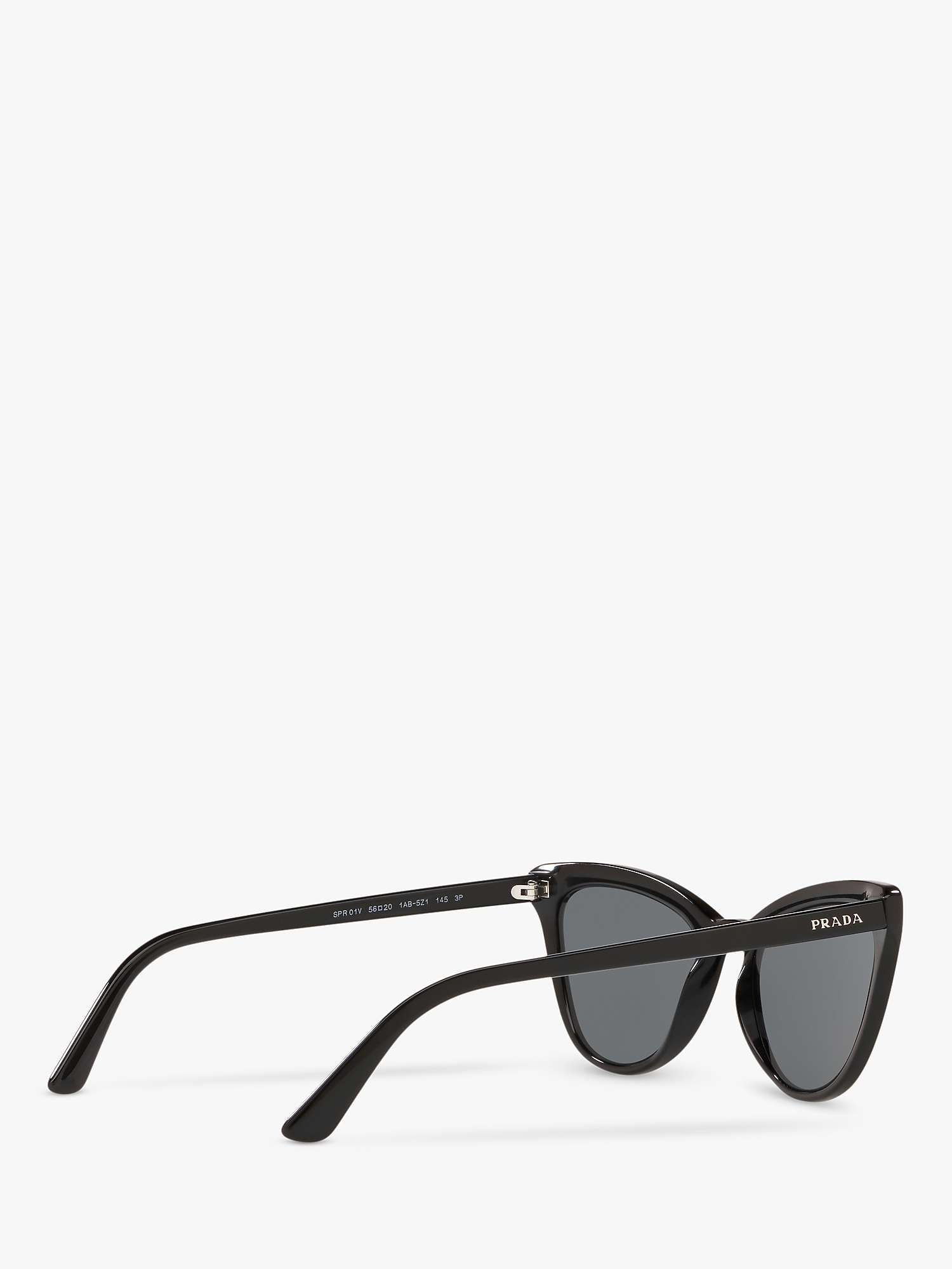 Buy Prada PR 01VS Women's Polarised Cat's Eye Sunglasses, Black/Grey Online at johnlewis.com