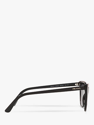 Prada PR 01VS Women's Polarised Cat's Eye Sunglasses, Black/Grey