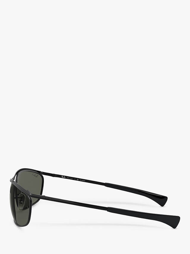 Ray-Ban RB3119M Unisex Polarised Wrap Sunglasses, Black/Grey