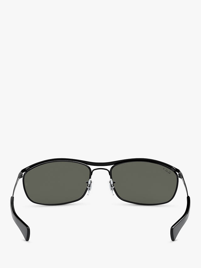 Ray-Ban RB3119M Unisex Polarised Wrap Sunglasses, Black/Grey