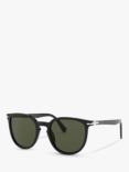 Persol PO3226S Special Edition Oval Sunglasses, Black/Green