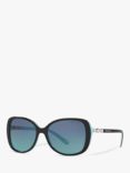Tiffany & Co TF4121B Women's Rectangular Sunglasses, Black/Blue Gradient