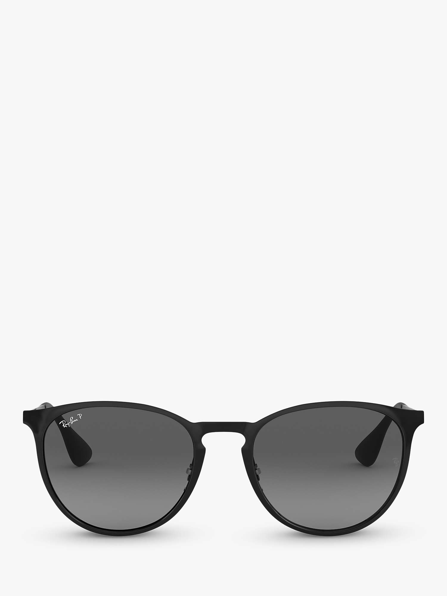 Buy Ray-Ban RB3539 Women's Erika Polarised Oval Sunglasses, Black/Grey Gradient Online at johnlewis.com