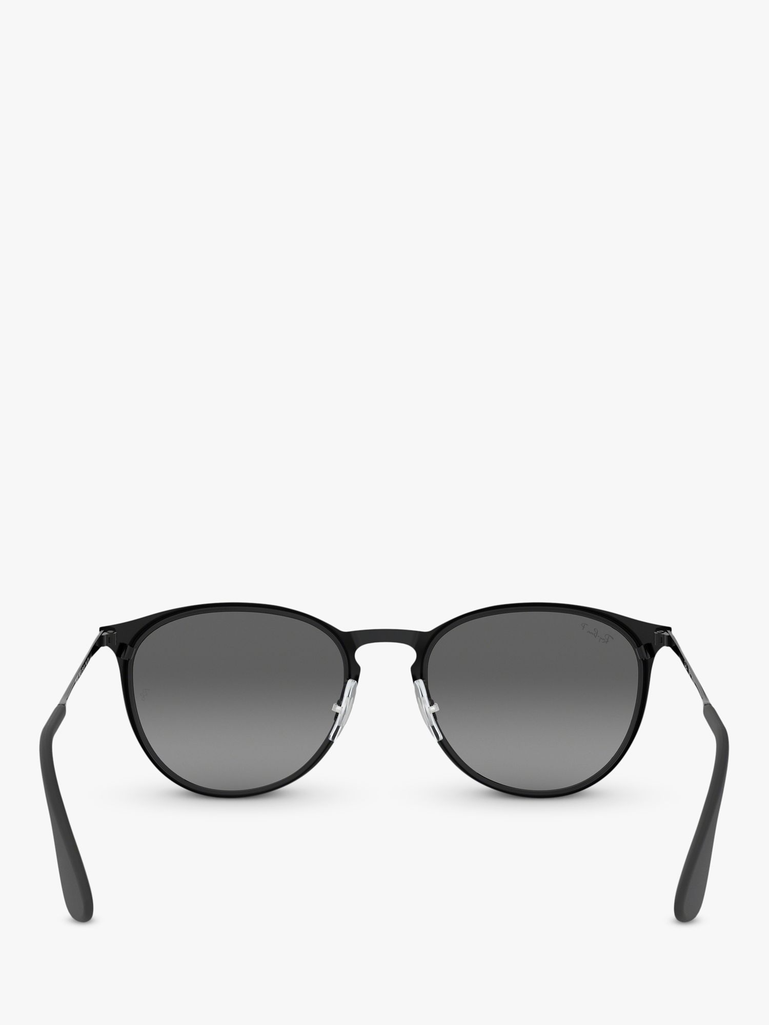 Ray-Ban RB3539 Women's Erika Polarised Oval Sunglasses, Black/Grey Gradient