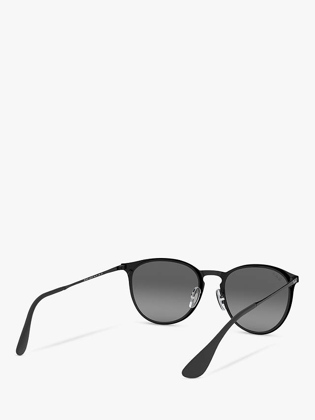 Ray-Ban RB3539 Women's Erika Polarised Oval Sunglasses, Black/Grey Gradient