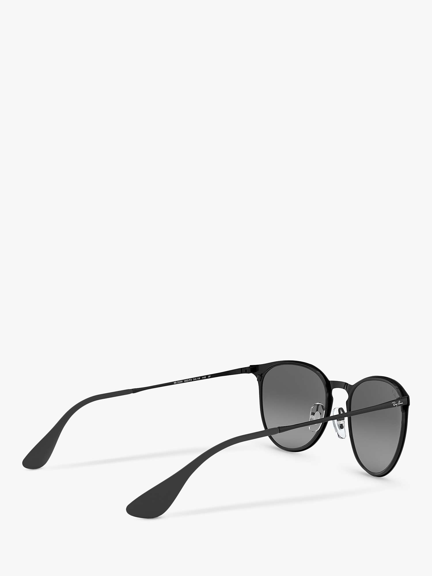 Buy Ray-Ban RB3539 Women's Erika Polarised Oval Sunglasses, Black/Grey Gradient Online at johnlewis.com