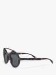 Giorgio Armani AR8114 Men's Round Sunglasses, Navy Havana/Grey