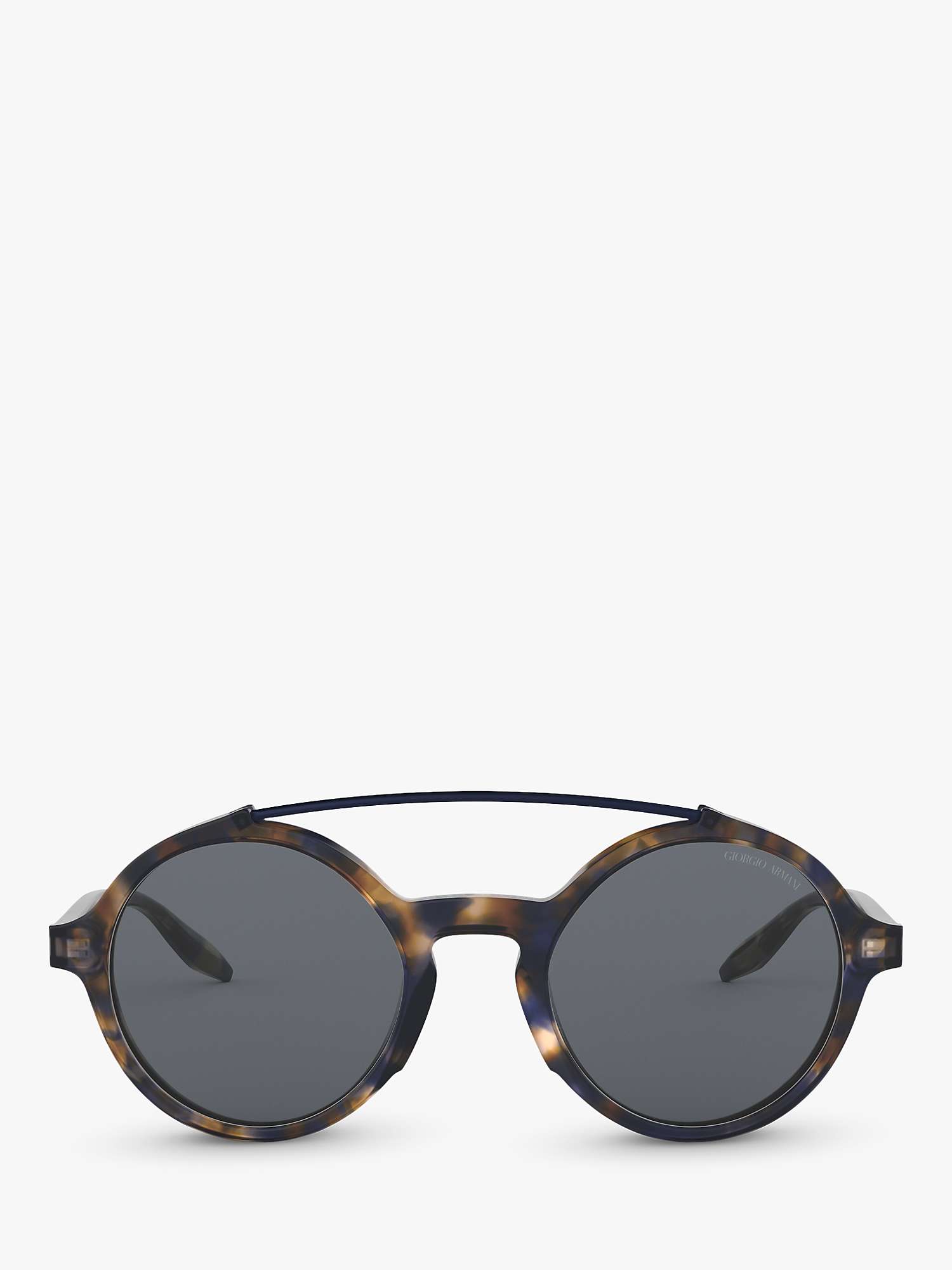 Buy Giorgio Armani AR8114 Men's Round Sunglasses, Navy Havana/Grey Online at johnlewis.com