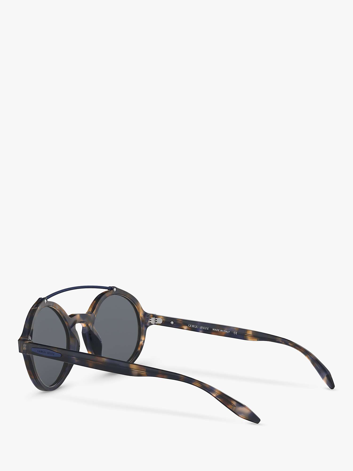 Buy Giorgio Armani AR8114 Men's Round Sunglasses, Navy Havana/Grey Online at johnlewis.com