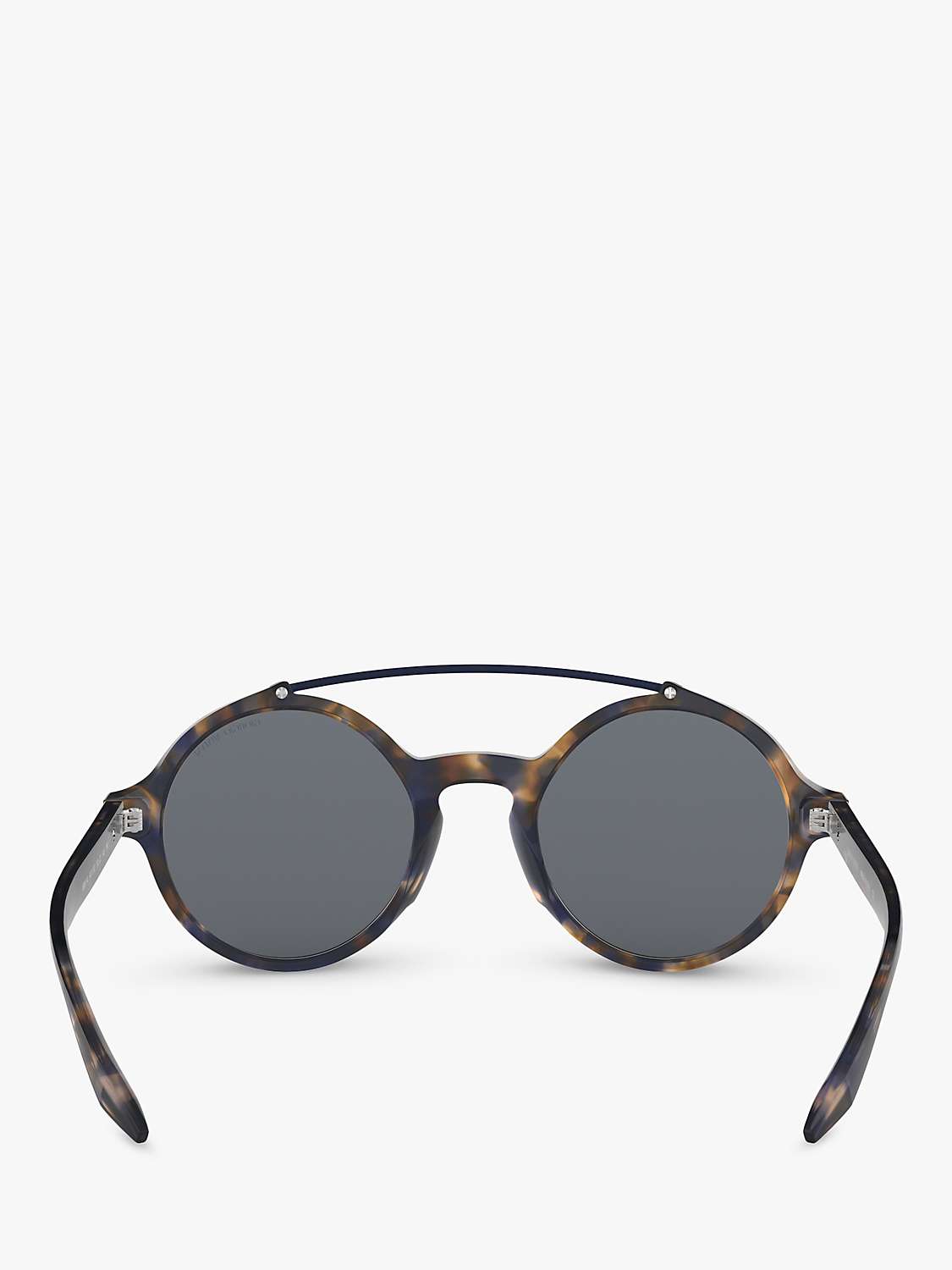 Buy Giorgio Armani AR8114 Men's Round Sunglasses, Navy Havana/Grey Online at johnlewis.com