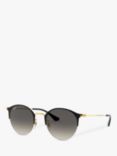 Ray-Ban RB3578 Women's Oval Sunglasses, Black/Grey Gradient