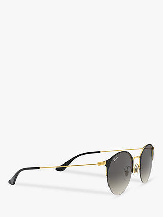 Ray-Ban RB3578 Women's Oval Sunglasses, Black/Grey Gradient