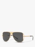 Versace VE2212 Men's Aviator Sunglasses, Gold/Black