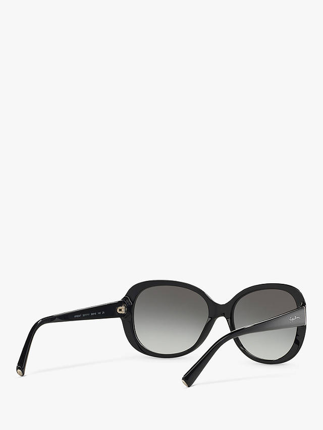Giorgio Armani AR8047 Women's Round Sunglasses, Polished Black/Grey Gradient