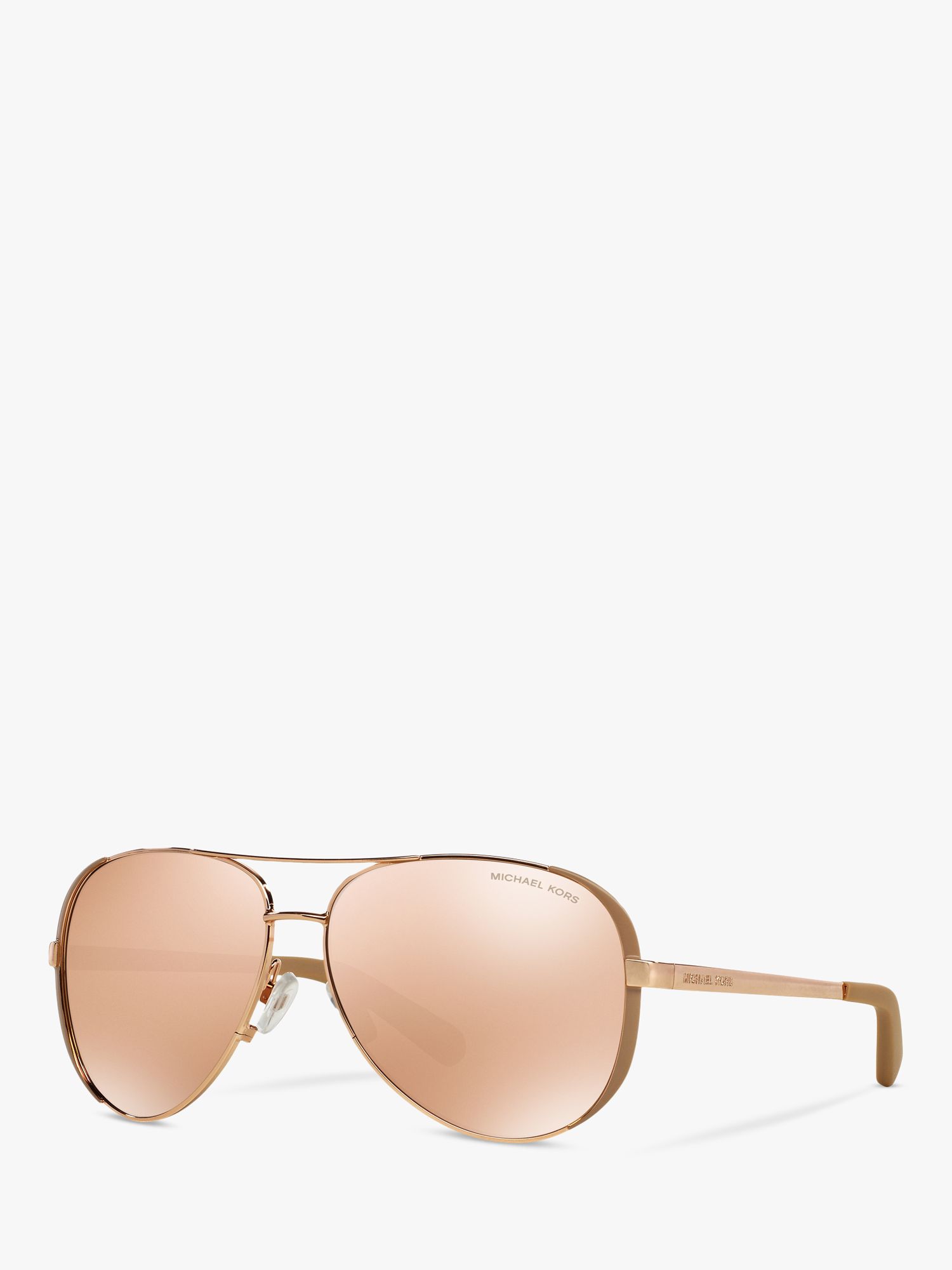 Michael Kors MK5004 Women's Chelsea Aviator Sunglasses, Gold/Mirror Pink at  John Lewis & Partners