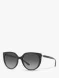 Dolce & Gabbana DG6119 Women's Oval Sunglasses, Matte Black/Grey Gradient