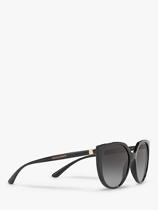 Dolce & Gabbana DG6119 Women's Oval Sunglasses, Matte Black/Grey Gradient