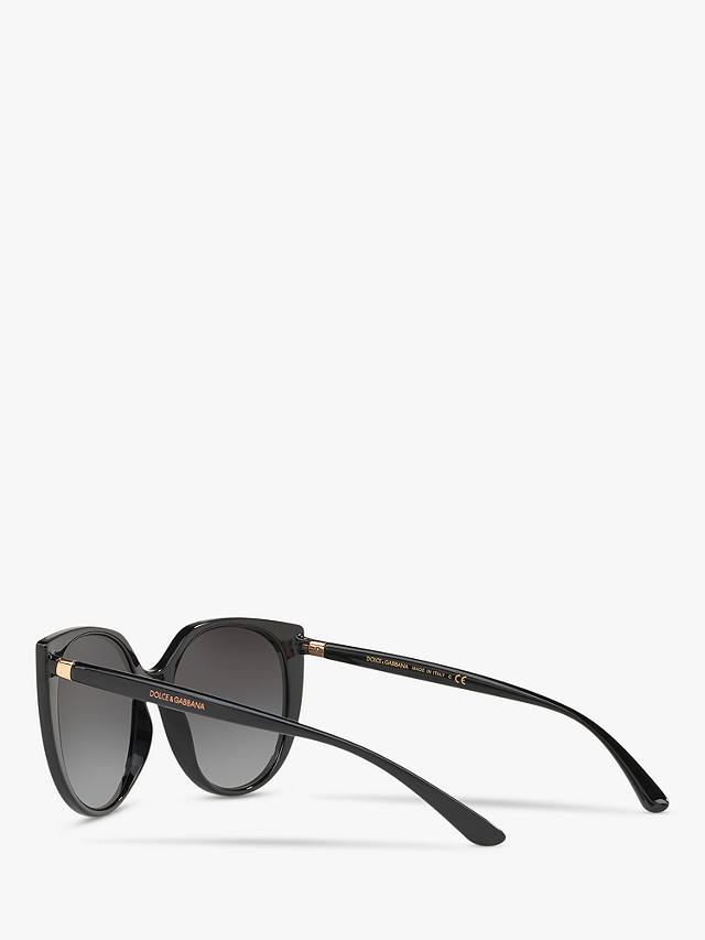 Dolce & Gabbana DG6119 Women's Oval Sunglasses, Matte Black/Grey Gradient