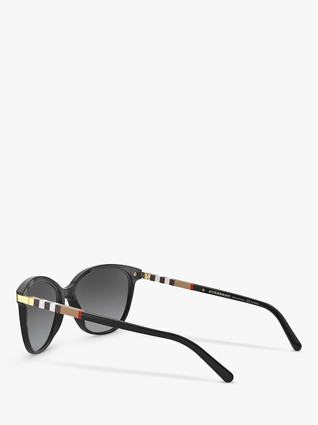 Burberry BE4216 Women's Polarised Cat's Eye Sunglasses, Black/Grey Gradient