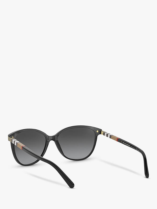 Burberry BE4216 Women's Polarised Cat's Eye Sunglasses, Black/Grey Gradient