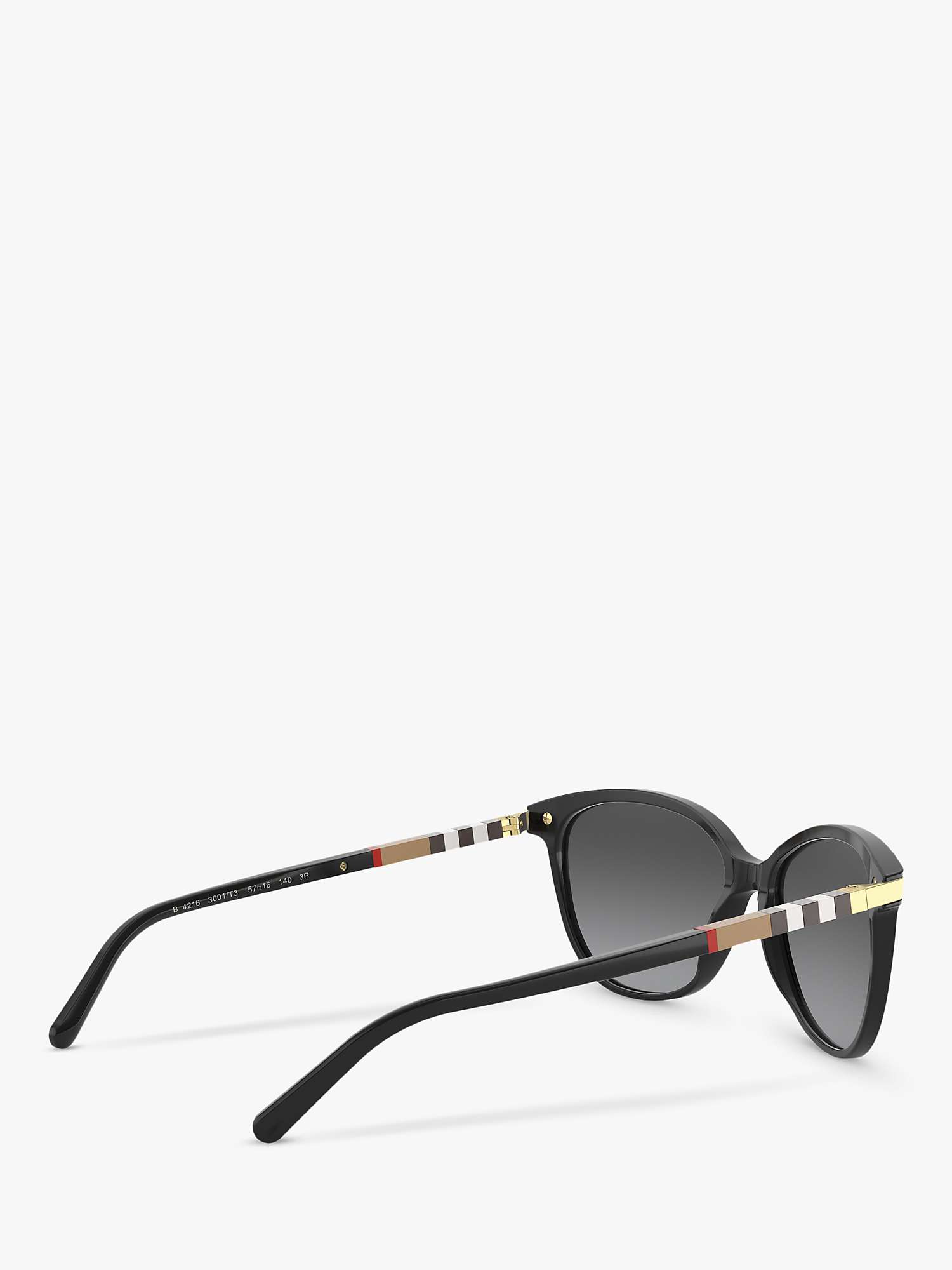 Buy Burberry BE4216 Women's Polarised Cat's Eye Sunglasses, Black/Grey Gradient Online at johnlewis.com