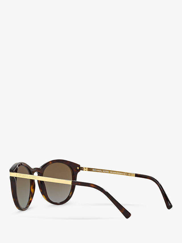 Michael Kors MK2023 Women's Polarised Round Sunglasses, Tortoise/Brown Gradient
