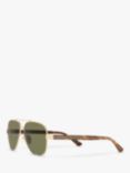 Gucci GC001244 Men's Aviator Sunglasses, Gold/Green