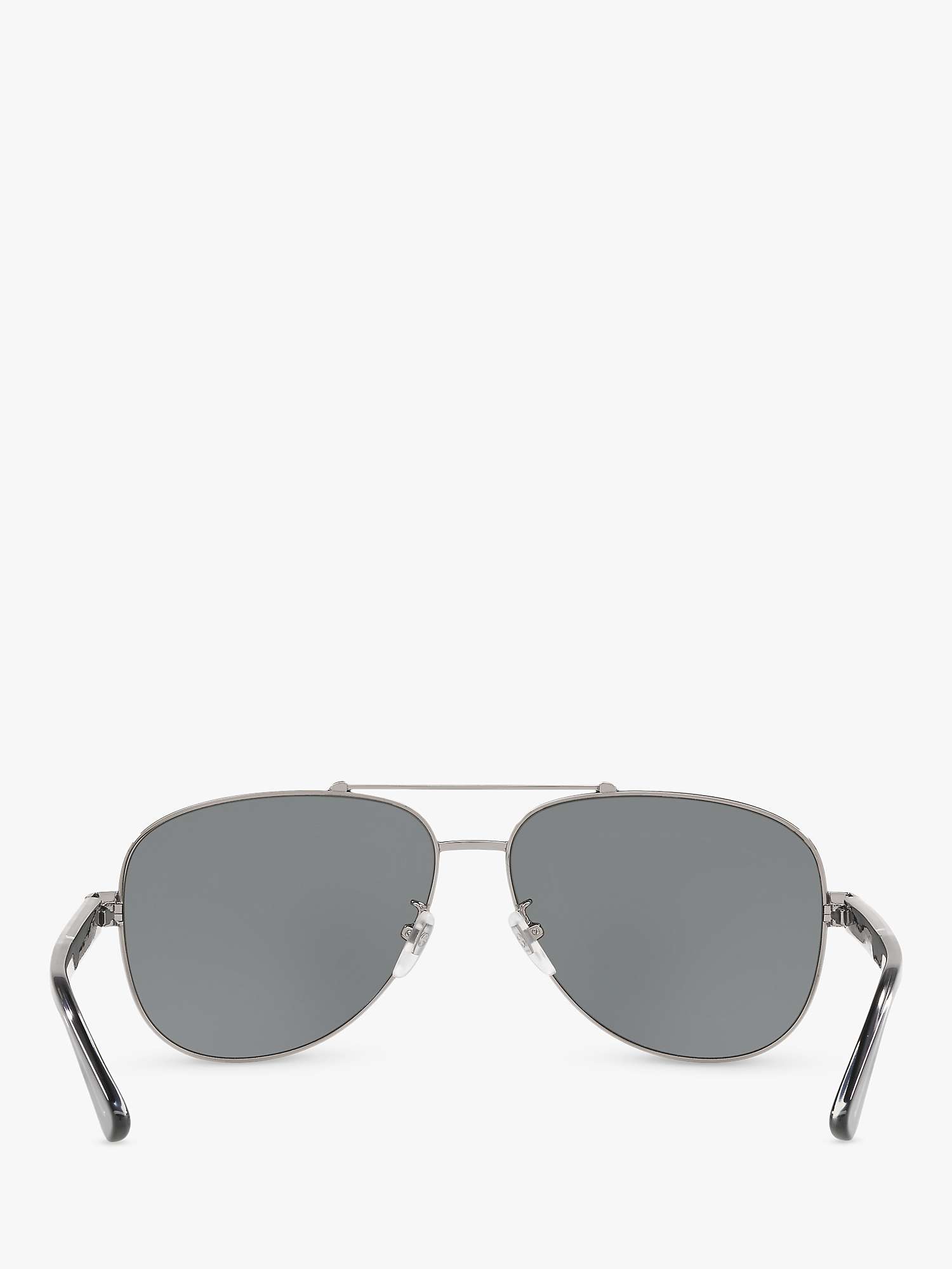 Buy Gucci GG0528S Men's Aviator Polarised Aviator Sunglasses, Silver/Grey Online at johnlewis.com