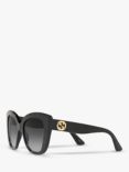 Gucci GC001150 Women's Cat's Eye Sunglasses, Black/Grey Gradient