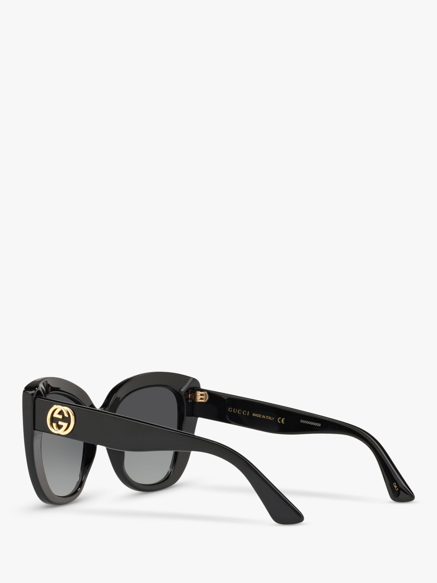 Gucci GC001150 Women's Cat's Eye Sunglasses, Black/Grey Gradient