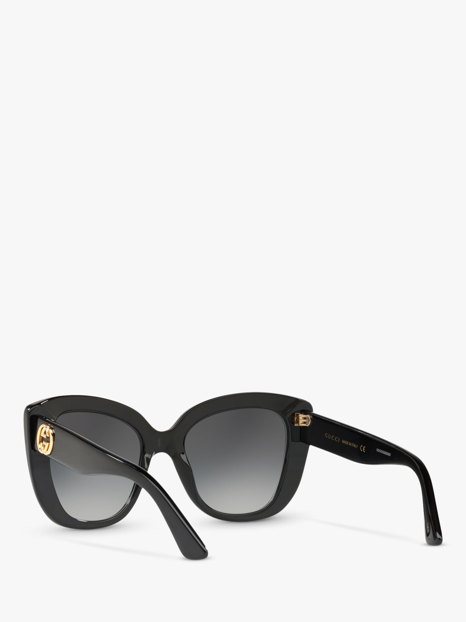 Gucci GC001150 Women's Cat's Eye Sunglasses, Black/Grey Gradient at ...