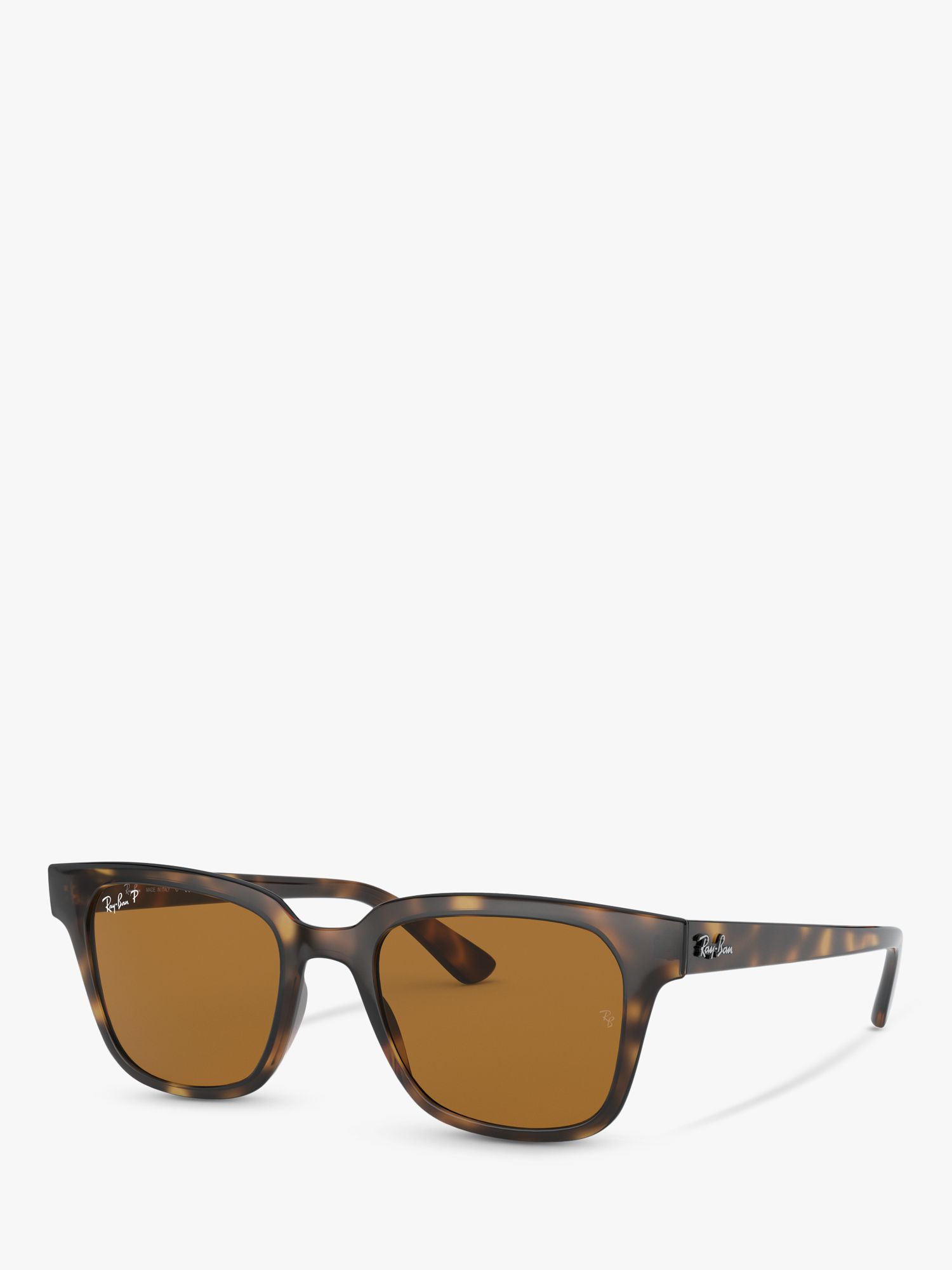 Ray-Ban RB4323 Unisex Polarised Wayfarer Sunglasses, Tortoise/Brown at John  Lewis & Partners