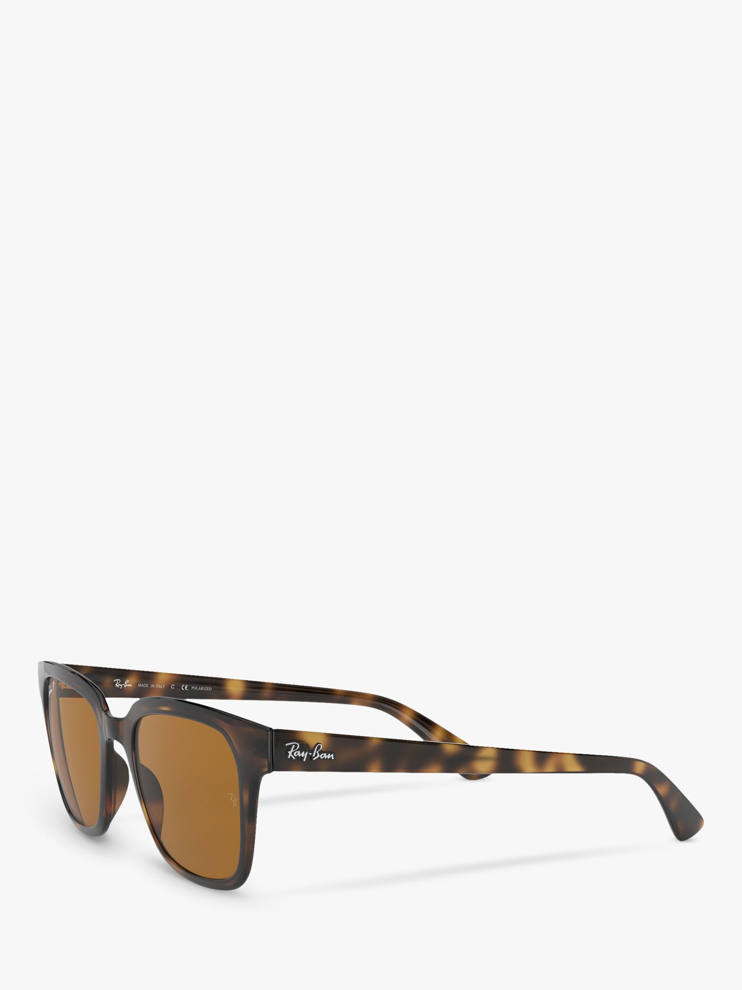 Ray-Ban RB4323 Unisex Polarised Wayfarer Sunglasses, Tortoise/Brown at John  Lewis & Partners