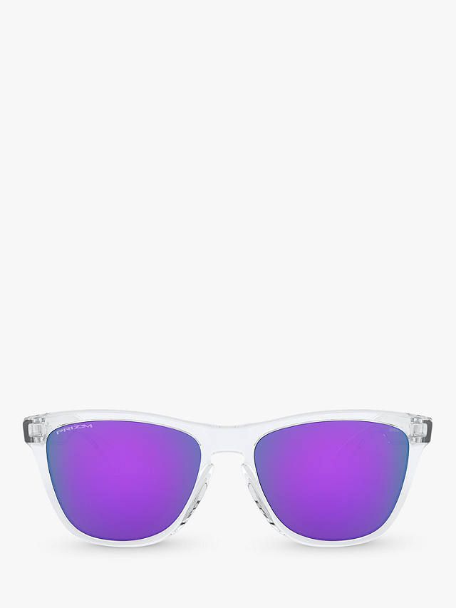 Oakley OO9013 Men's Frogskins Prizm Square Sunglasses, Clear/Mirror Purple