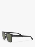 Ray-Ban RB4323 Unisex Polarised Wayfarer Sunglasses, Black/Green