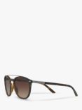 Giorgio Armani AR8088 Women's Oval Sunglasses, Tortoise/Brown Gradient