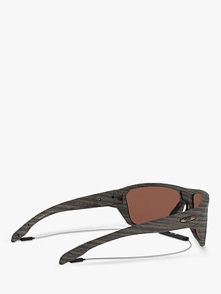 Oakley OO9416 Men's Split Shot Prizm Polarised Rectangular Sunglasses, Brown Stripe/Sapphire