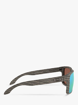 Oakley OO9102 Men's Holbrook Prizm Polarised Square Sunglasses, Grey/Mirror Blue