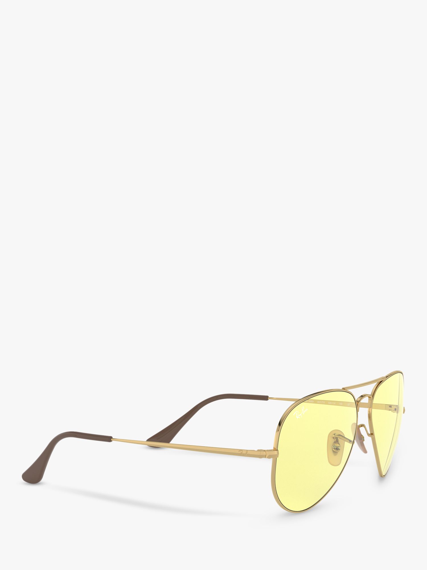 Ray-Ban RB3689 Men's Evolve Aviator Sunglasses, Gold/Light Yellow  Photochromic at John Lewis & Partners