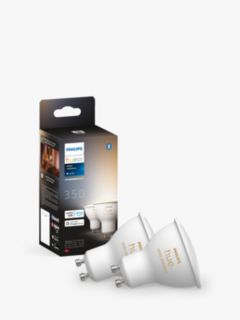 Philips Hue White Ambiance Wireless Lighting LED Light Bulb with Bluetooth,  5W GU10 Bulb, Pack of