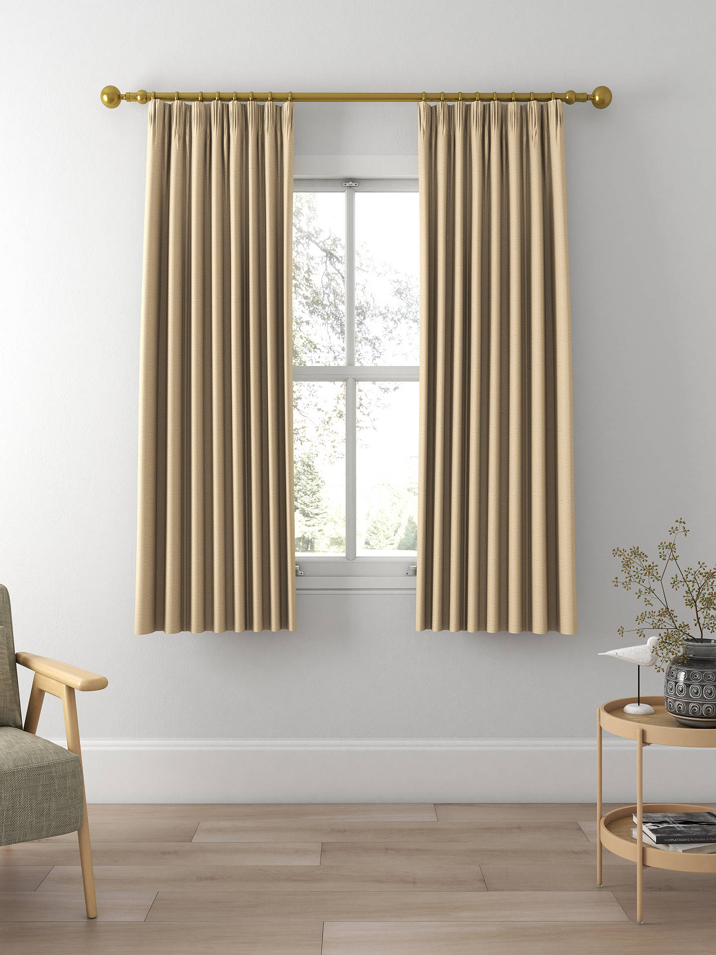John Lewis Textured Twill Made to Measure Curtains, Ash Rose