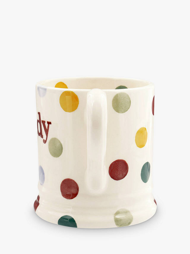 Emma Bridgewater Polka Dot 'Daddy' Half Pint Mug, 280ml, White/Multi