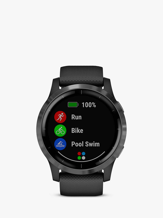 Garmin vivoactive 4 Smartwatch 45mm with Silicone Band, Black/Slate