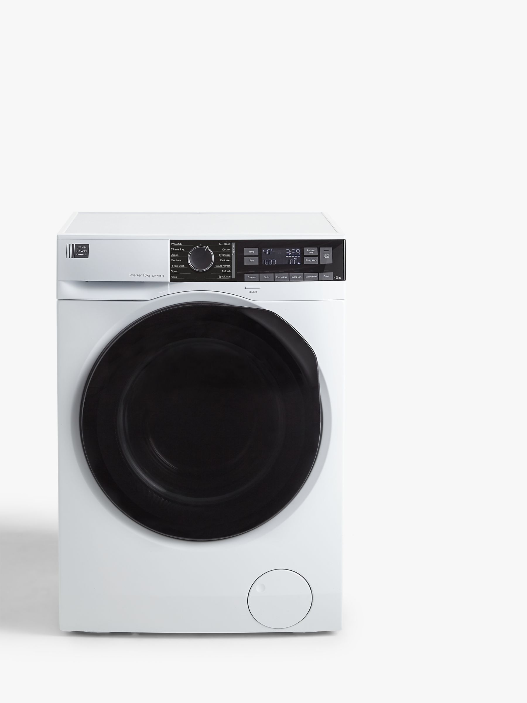 John Lewis & Partners JLWM1610 Freestanding Washing Machine, 10kg Load, A+++ Energy Rating ...