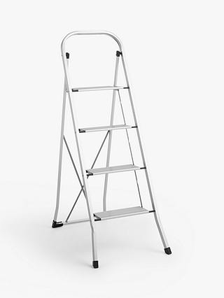 John Lewis & Partners Aluminium Folding Step Ladder, 4 Tier