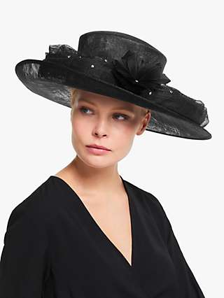 John Lewis & Partners Carrie Flower and Crystal Detail Occasion Hat, Black