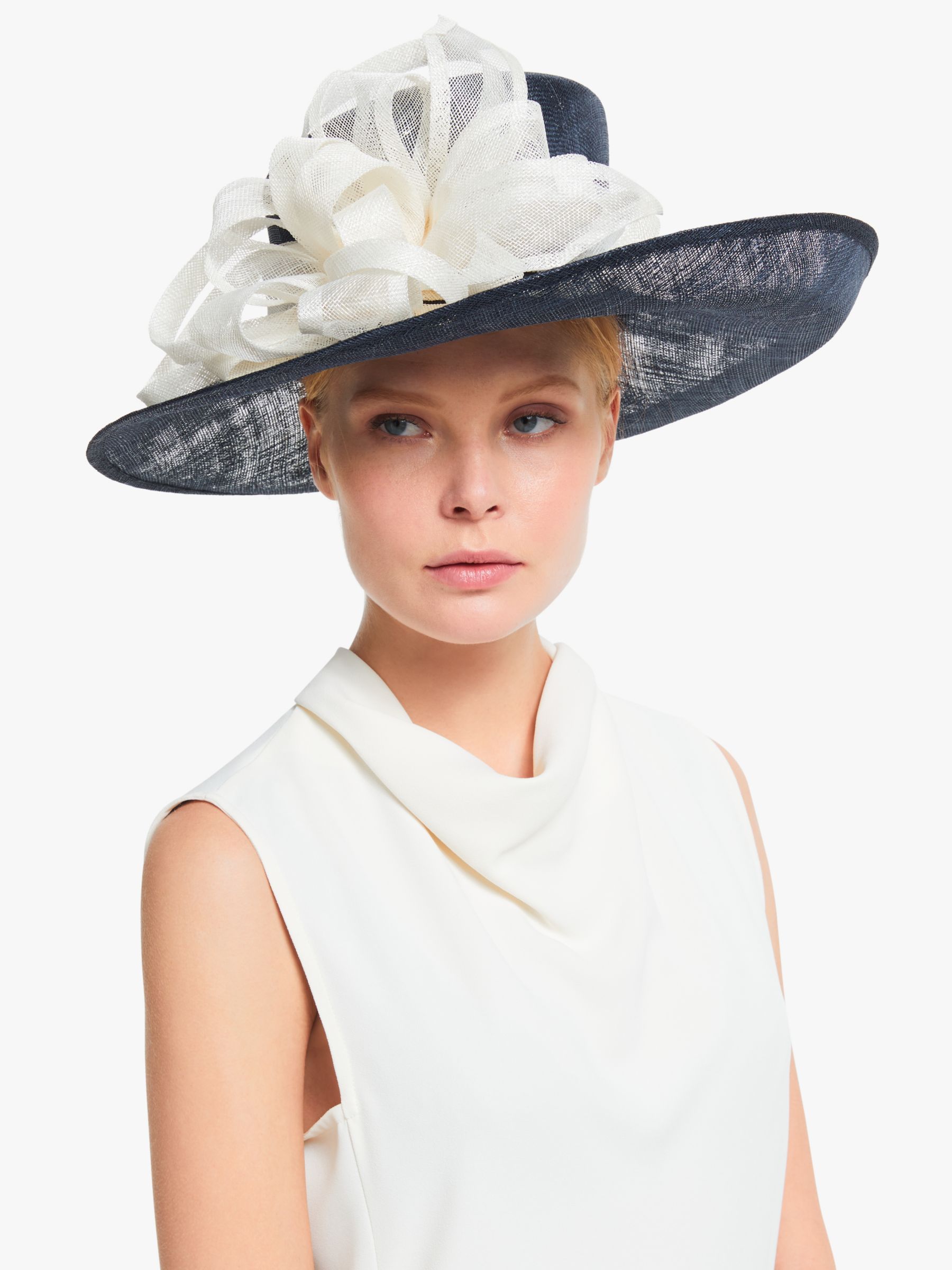 navy ivory wedding hats