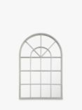 Gallery Direct Foras Arch Window Metal Frame Wall Mirror, 90 x 60cm, Light Grey