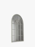 Gallery Direct Foras Arch Window Metal Frame Wall Mirror, 90 x 60cm, Light Grey