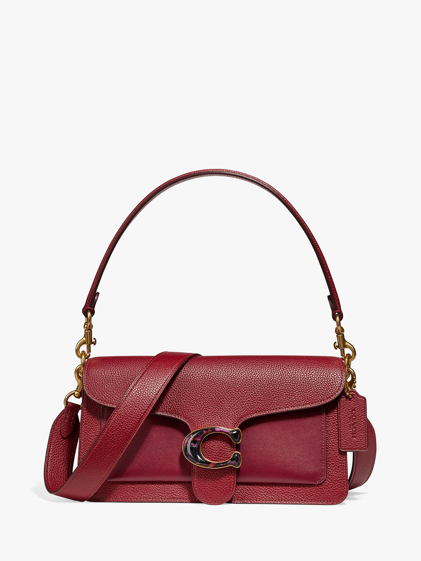 Coach Tabby 26 Leather Shoulder Bag, Deep Red at John Lewis & Partners